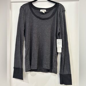 Treasure & Bond Charcoal/Black Long Sleeve Top